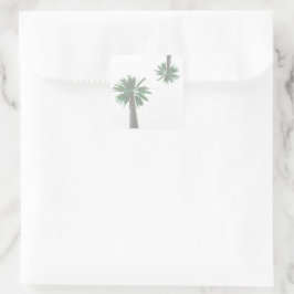 Pegatina Cuadrada Palm Tree Pastel Verde Tropical