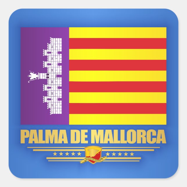 Pegatina Cuadrada Palma de Mallorca (Anverso)