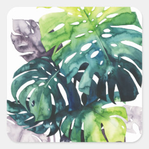 Pegatina Cuadrada Palmas de luz de torneado - hoja dividida