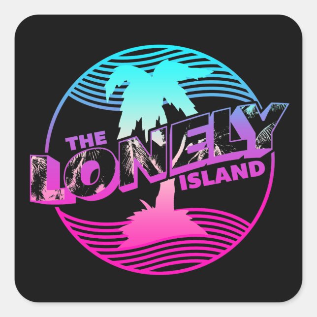 Pegatina Cuadrada Palmeras (Anverso)