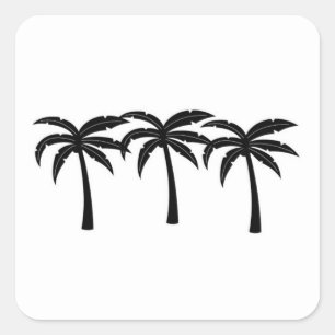 Pegatina Cuadrada Palmeras Tropicales