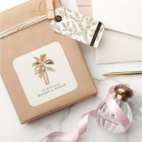 Palmeras Tropicales Acuarela Pastel Boho Boda