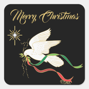 Pegatina Cuadrada Palo blanco