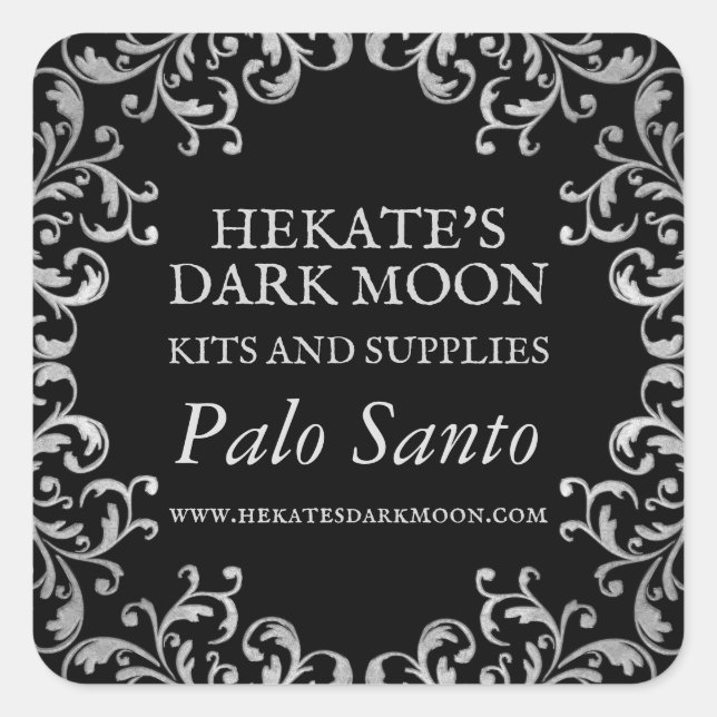 Pegatina Cuadrada Palo Santo Vintage negro (Anverso)
