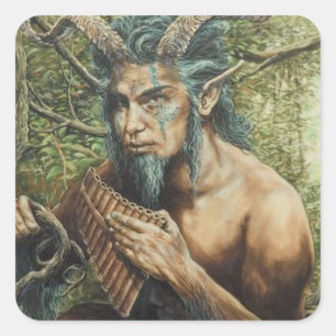 Pegatina Cuadrada Pan-dios del bosque/silvestre - Viento en los Will