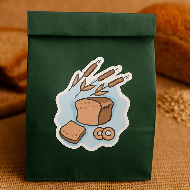 Pegatina Cuadrada Pan Integral Rústico Comida de Granja (Subido por el creador)