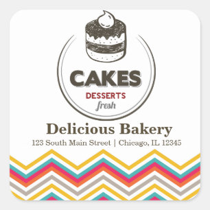 Pegatina Cuadrada Panadería