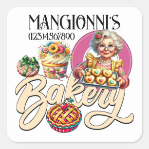 Pegatina Cuadrada Panadería