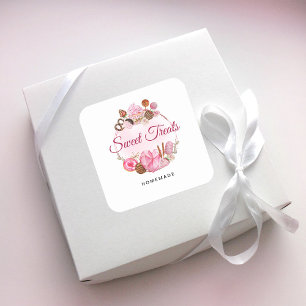 Pegatina Cuadrada Panadería casera para dulces