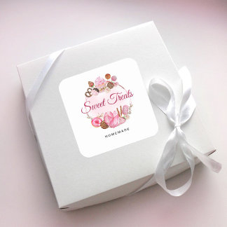 Pegatina Cuadrada Panadería casera para dulces