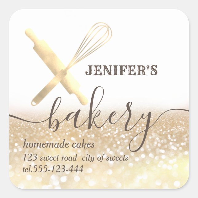 Pegatina Cuadrada panadería de guijarros de guijarros de guijarros d (Anverso)