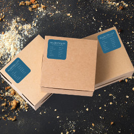 Pegatina Cuadrada Panadería de Ingredientes Alimenticios Blue & Whit