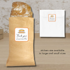 Pegatina Cuadrada Panadería Gracias Por Tu Pedido