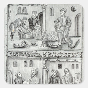 Pegatina Cuadrada Panaderos de York, D.A., 1595-96