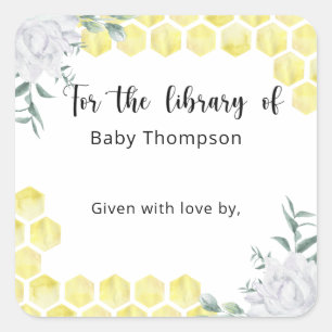 Pegatina Cuadrada Panal de abeja - para la biblioteca de