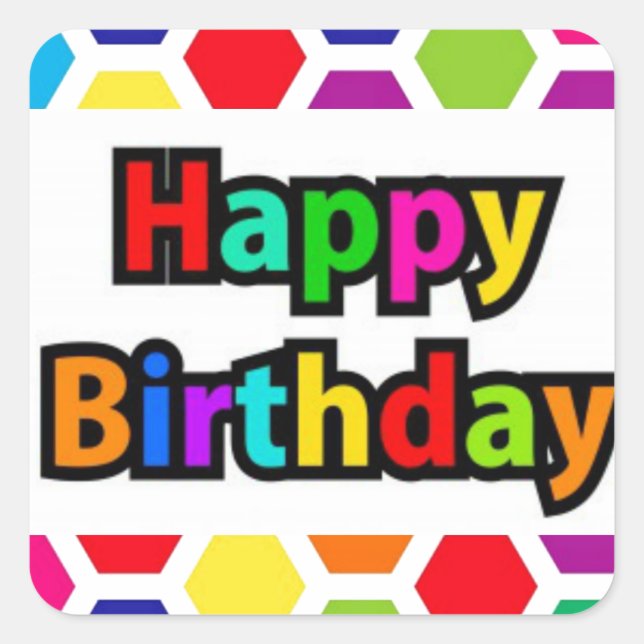 Pegatina Cuadrada Panal de Colores (Anverso)