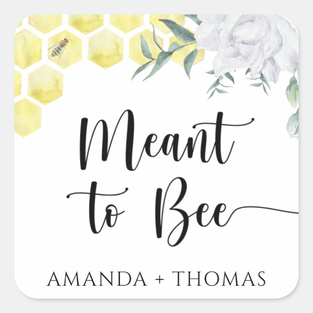 Pegatina Cuadrada Panal - Meant to bee (Anverso)