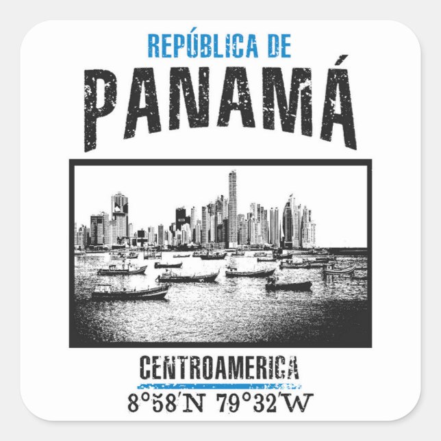Pegatina Cuadrada Panamá (Anverso)