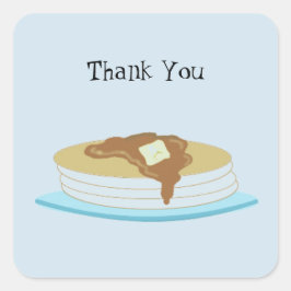 Pegatina Cuadrada Pancake Stack Gracias