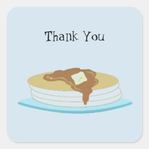 Pegatina Cuadrada Pancake Stack Gracias