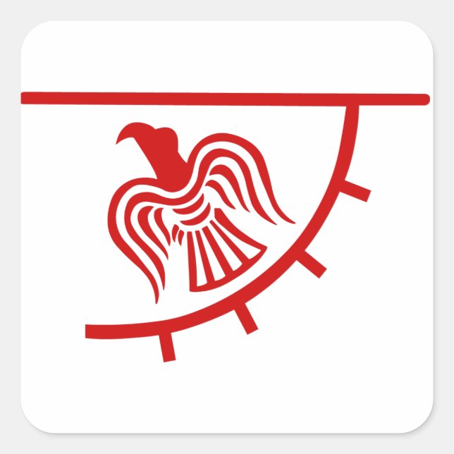 Pegatina Cuadrada Pancarta Viking Eagle (Anverso)