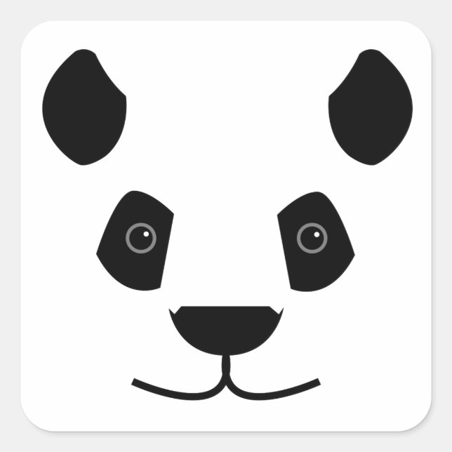 Pegatina Cuadrada Panda (Anverso)