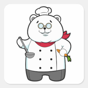 Pegatina Cuadrada Panda como cocinar con solomillo y zanja