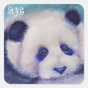 PEGATINA CUADRADA PANDA DULCE