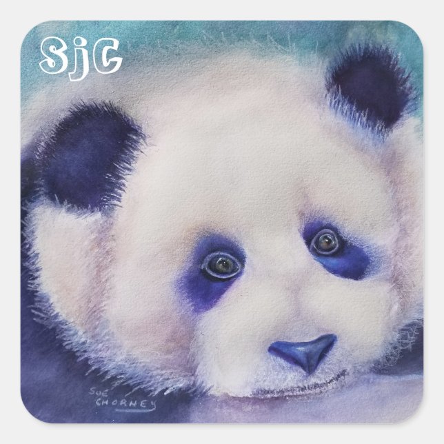 PEGATINA CUADRADA PANDA DULCE (Anverso)