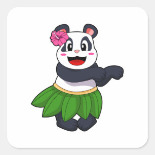 Pegatina Cuadrada Panda en Ballet Dance