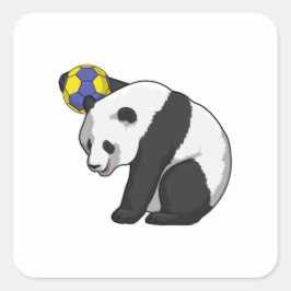 Pegatina Cuadrada Panda en deportes de balonmano