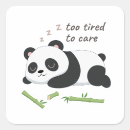 Pegatina Cuadrada Panda en modo de sueño – Arte de oso perezoso lind