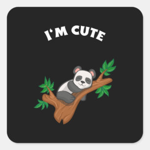 Pegatina Cuadrada Panda Relaxing - Soy lindo
