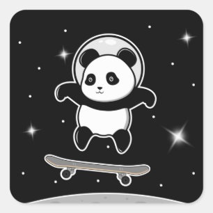 Pegatina Cuadrada Panda Skate Space