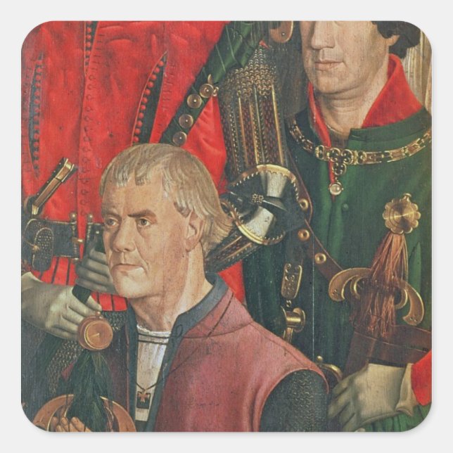 Pegatina Cuadrada Panel de los Caballeros (Anverso)