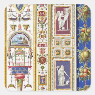 Pegatina Cuadrada Panel de Raphael Loggia en el Vaticano, de