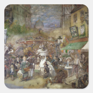 Pegatina Cuadrada Panel decorativo que representa París