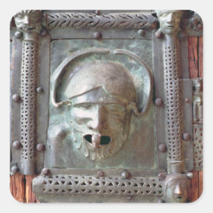 Pegatina Cuadrada Panel Gargoyle desde la puerta izquierda del porta