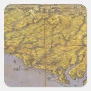 Pegatina Cuadrada Panorama compuesto del asiento de la guerra