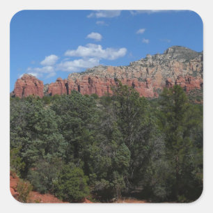 Pegatina Cuadrada Panorama de Red Rocks en Sedona Arizona