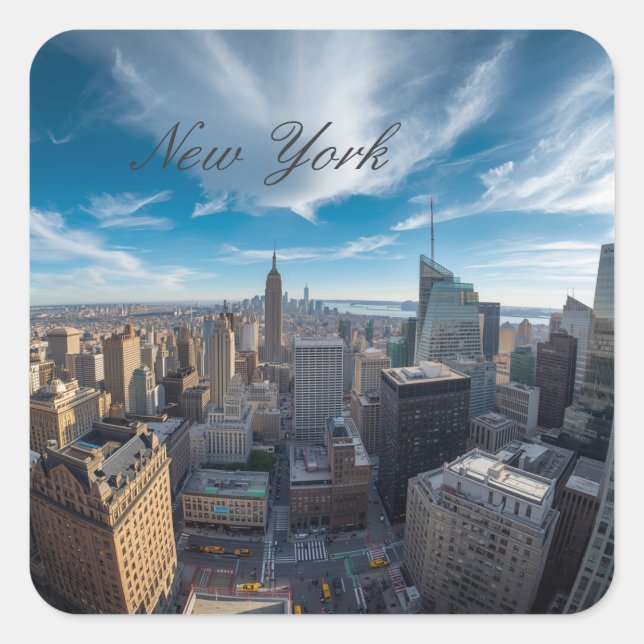 Pegatina Cuadrada Panoramic New York City Travel  (Anverso)