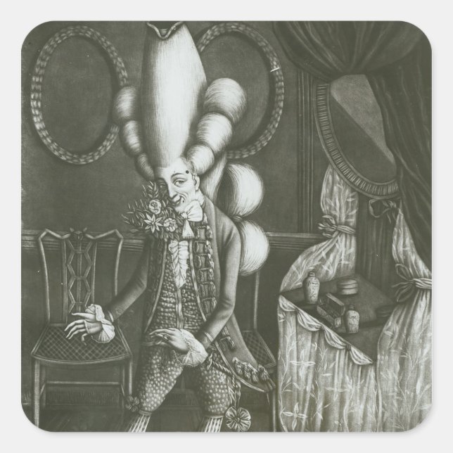 Pegatina Cuadrada Panteón Macaroni, 1773 (Anverso)