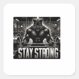 Pegatina Cuadrada Panther Gym