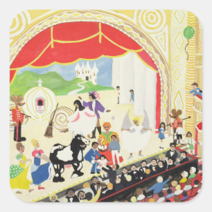 Pegatina Cuadrada Pantomima