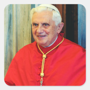 Pegatina Cuadrada Papa alemán Benedicto