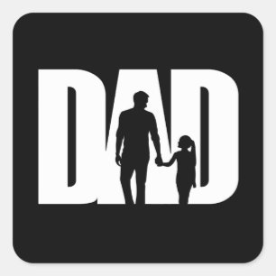Pegatina Cuadrada Papá con las ideas de camisetas del Día de los Hij