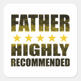 Pegatina Cuadrada Papá de 5 estrellas altamente recomendado