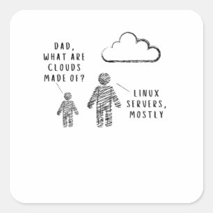 Pegatina Cuadrada Papá, ¿De qué están hechas las nubes? Programador
