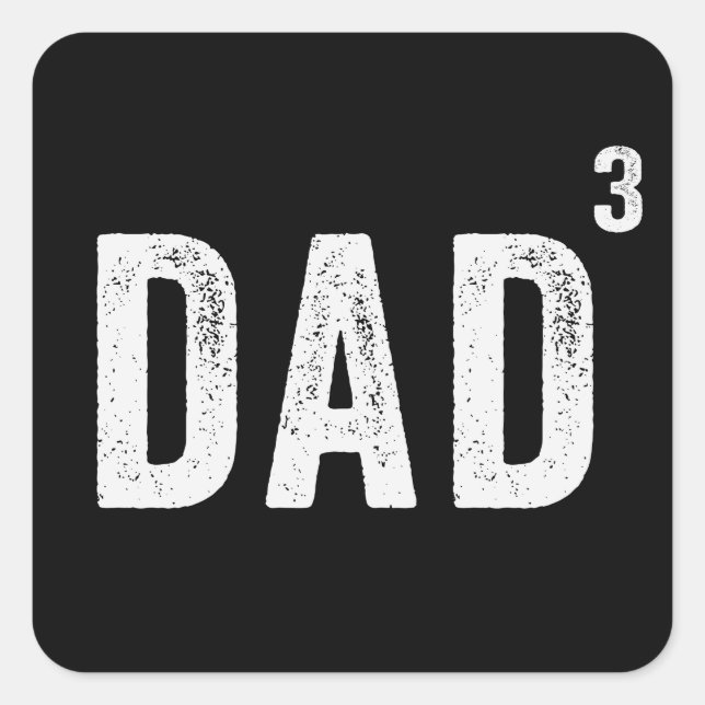 Pegatina Cuadrada Papá De Tres (Anverso)