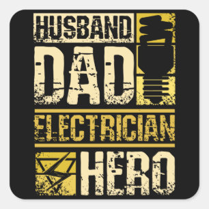 Pegatina Cuadrada Papá Electrista
